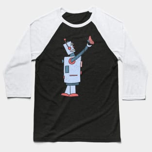 Robot with Butterfly Baseball T-Shirt